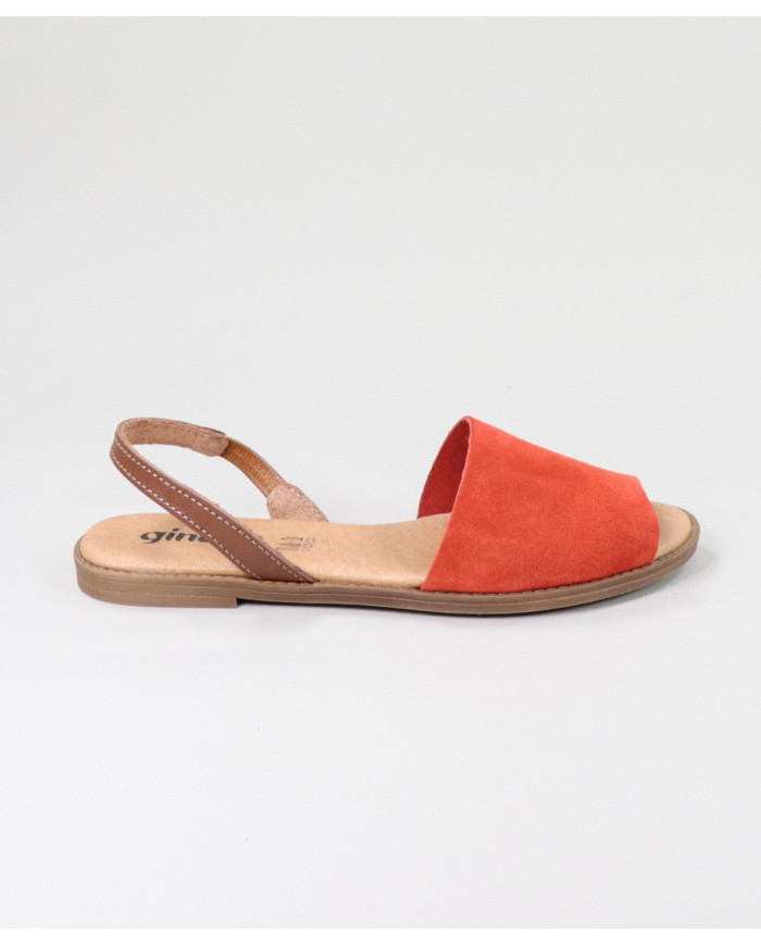 Ladies Red Sandals with Strip on the Front