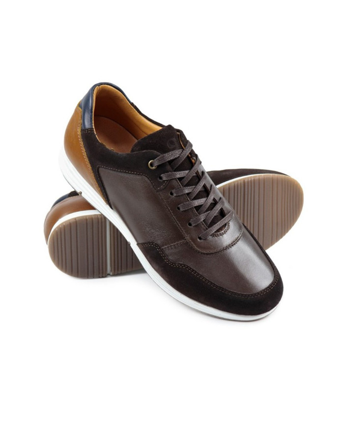 Sapatilhas de Homem Castanhas com Detalhes em Camurça Ginova