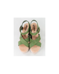 Green Sandals by Mrs. Ginova de Tiras Cruzadas