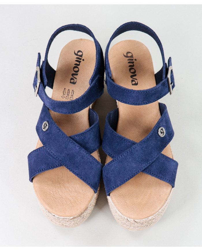 Blue Sandals by Mrs. Ginova de Tiras Cruzadas