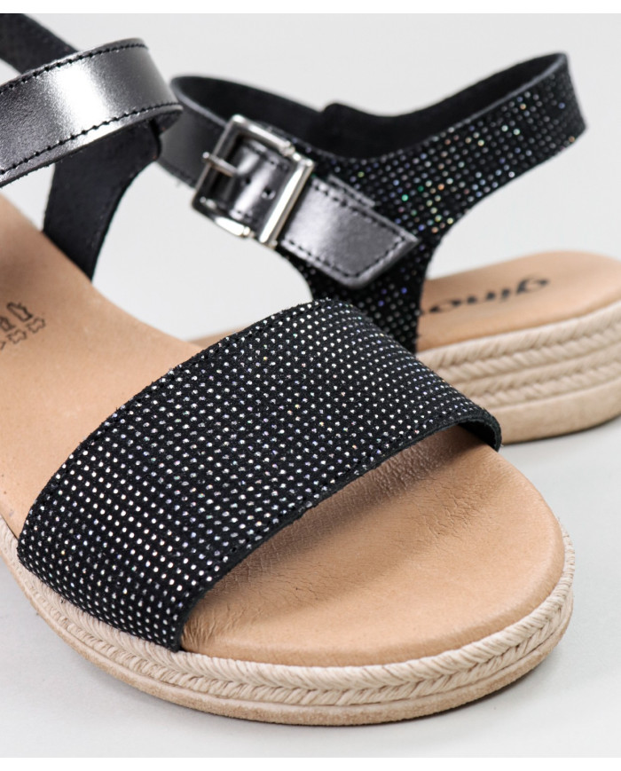 Black Sandals by Madame Ginova with Bright Finish