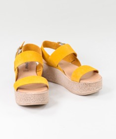 Sandálias Amarelas de Senhora Ginova de Tiras Suaves
