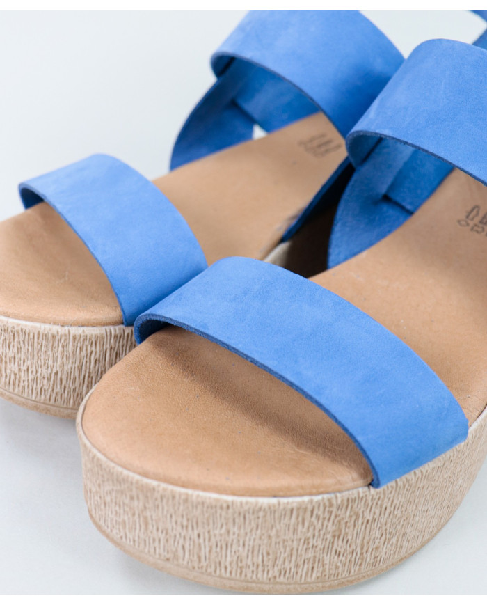 Blue Sandals by Madame Ginova de Tiras Suaves