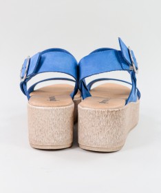 Sandálias Azuis de Senhora Ginova de Tiras Suaves