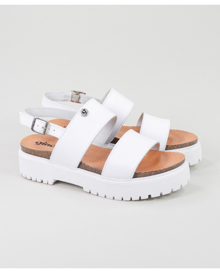 Lady Ginova White Sandals with Adjustable Strip