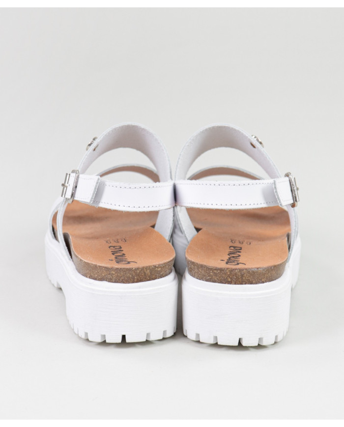 Lady Ginova White Sandals with Adjustable Strip