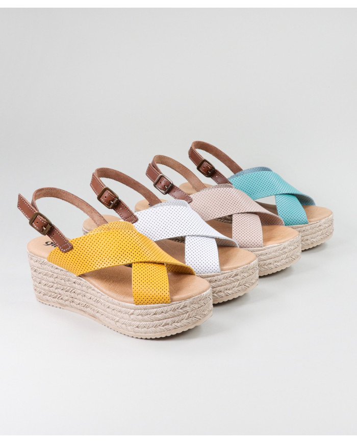 Sandals by Madame Ginova with Perforated Strips