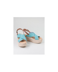 Green Sandals Lady Ginova Water with Strips Perforated