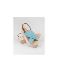 Green Sandals Lady Ginova Water with Strips Perforated