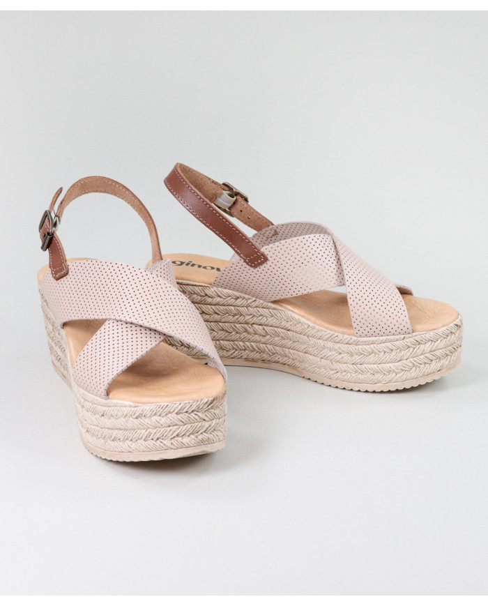 Rosa de Senhora Ginova sandals with Perforated Strips