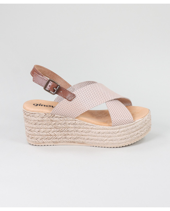 Rosa de Senhora Ginova sandals with Perforated Strips