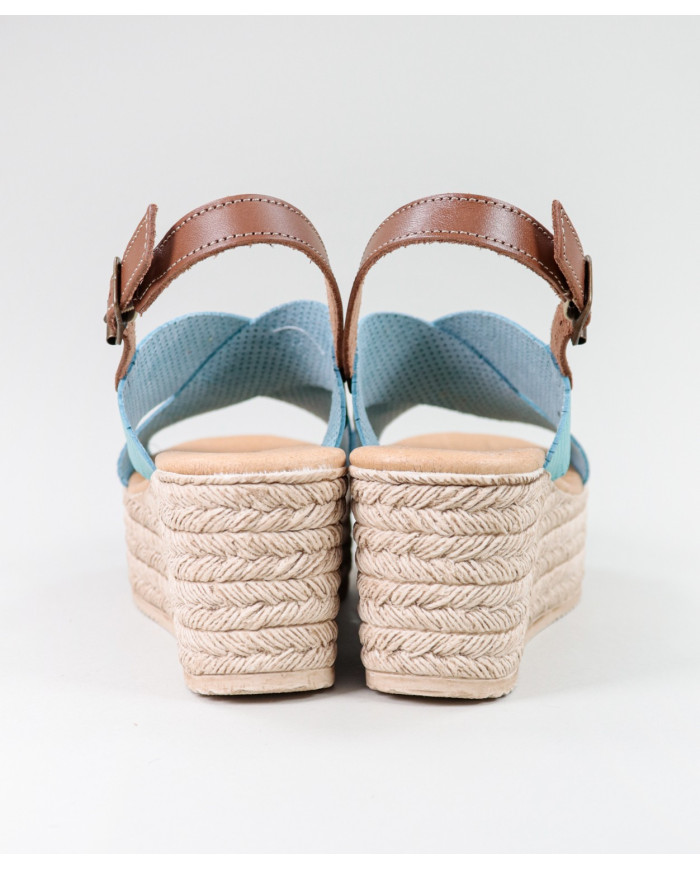 Green Sandals Lady Ginova Water with Strips Perforated