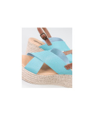 Green Sandals Lady Ginova Water with Strips Perforated