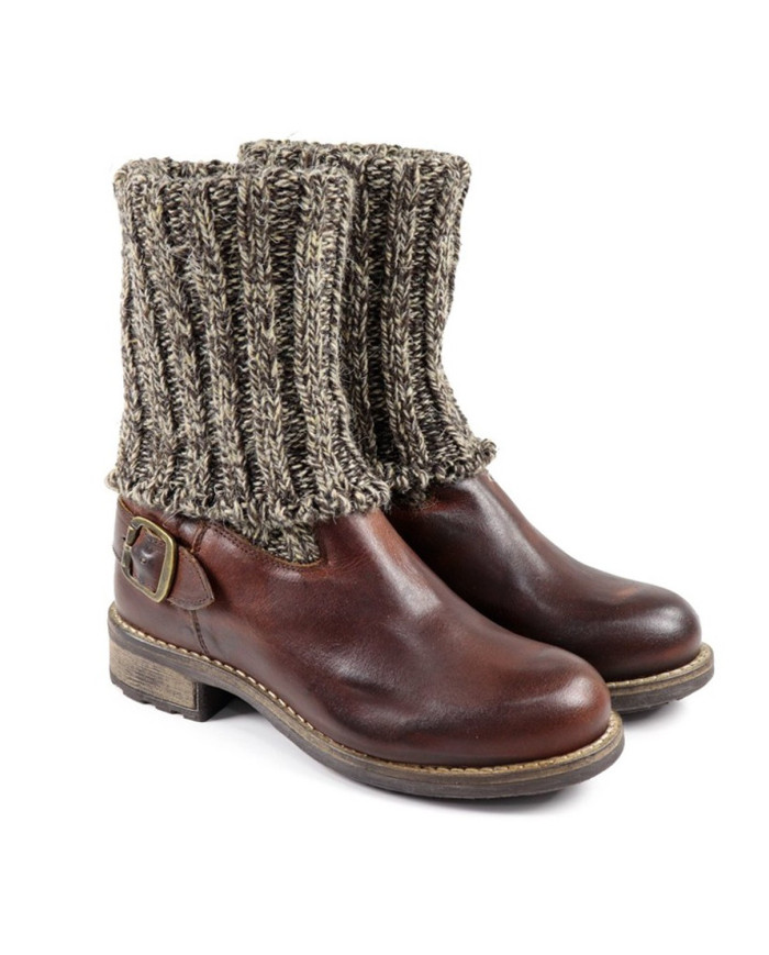 Boots of Lady Browns with Cano in Wool Ginova