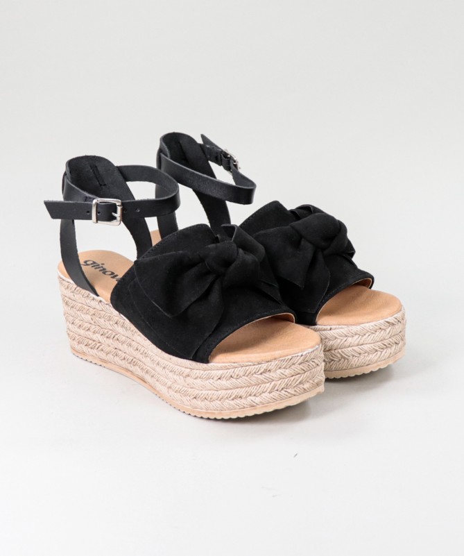 Women's Sandals with Ribbon Wedge