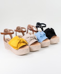 Women's Sandals with Ribbon Wedge