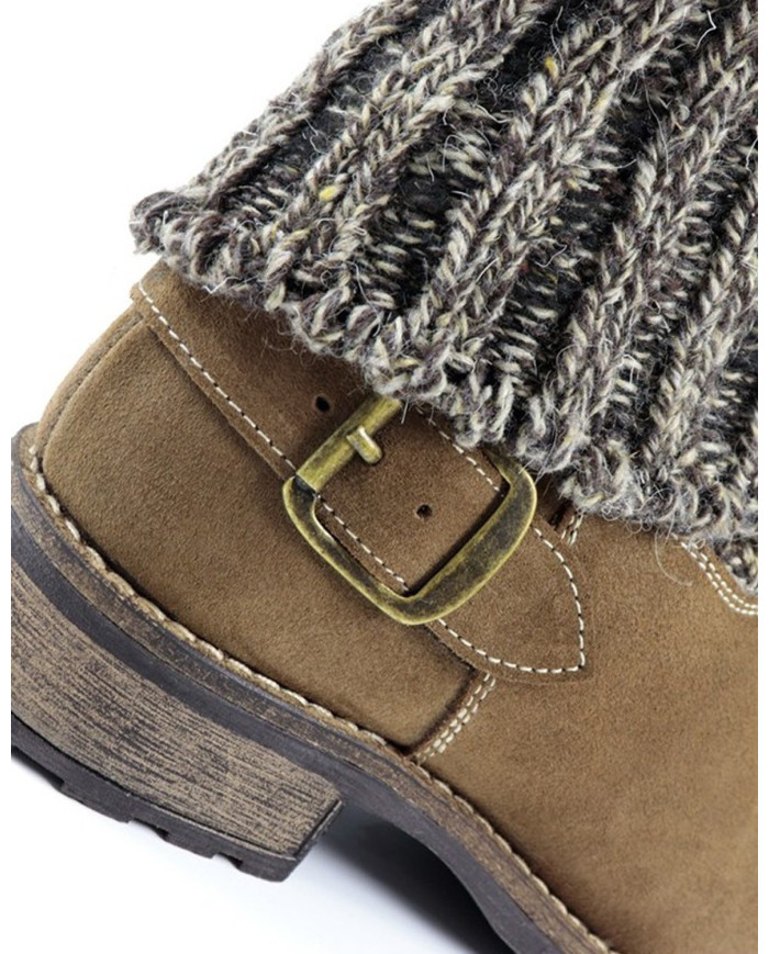 Ladies' Boots in Taupe with Cano in Wool Ginova