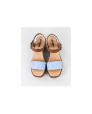 Blue sandals of Lady Ginova with Strip Decorated