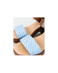 Blue sandals of Lady Ginova with Strip Decorated