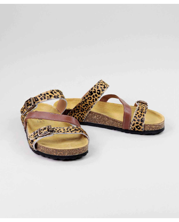 Slippers with Strips Leopard of Lady Ginova