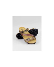 Slippers with Strips Leopard of Lady Ginova