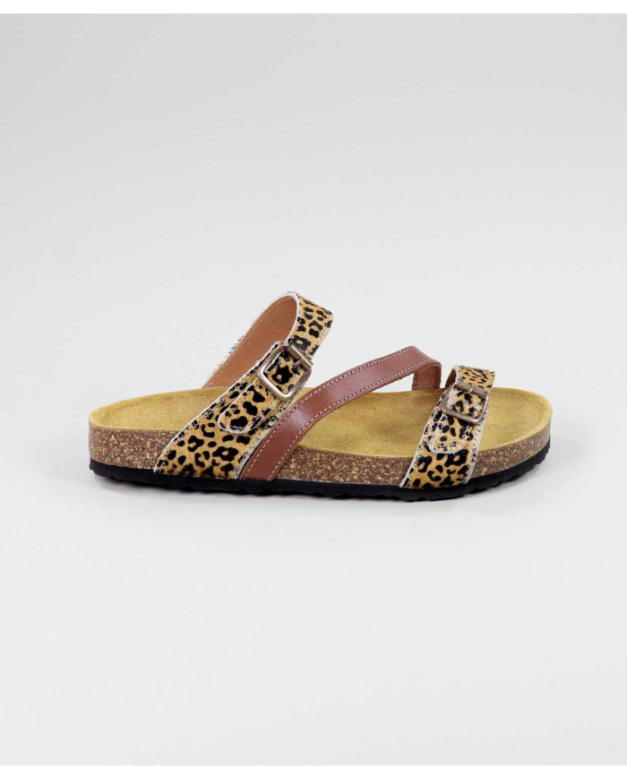 Slippers with Strips Leopard of Lady Ginova
