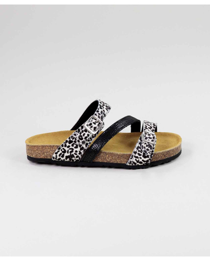 Slippers with Strips Leopard of Lady Ginova