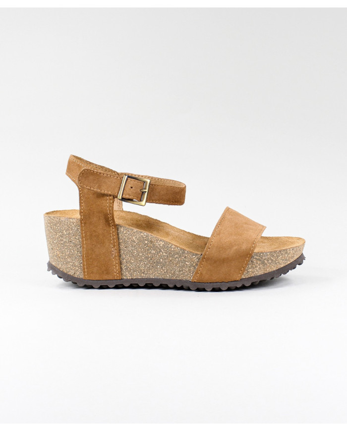 Camel de Senhora Ginova sandals with Anatomical Insole