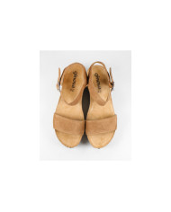 Camel de Senhora Ginova sandals with Anatomical Insole