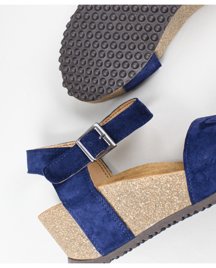 Blue sandals of Lady Ginova with Anatomical Insole