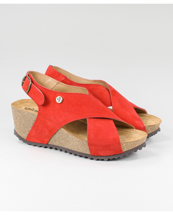 Red Sandals Ginova de Tiras Cruzadas with Anatomical Insole