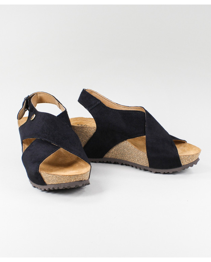 Black Sandals Ginova de Tiras Cruzadas with Anatomical Insole