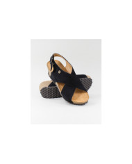 Black Sandals Ginova de Tiras Cruzadas with Anatomical Insole