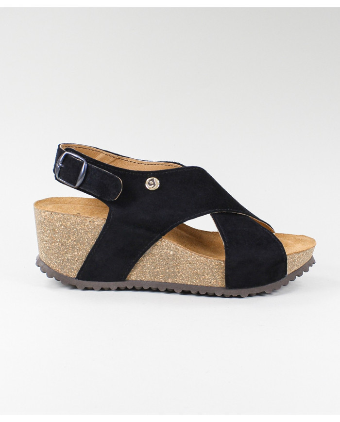 Black Sandals Ginova de Tiras Cruzadas with Anatomical Insole