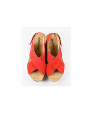 Red Sandals Ginova de Tiras Cruzadas with Anatomical Insole
