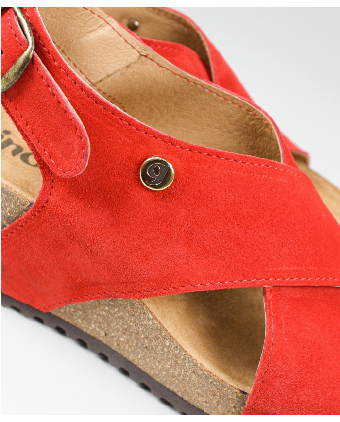 Red Sandals Ginova de Tiras Cruzadas with Anatomical Insole