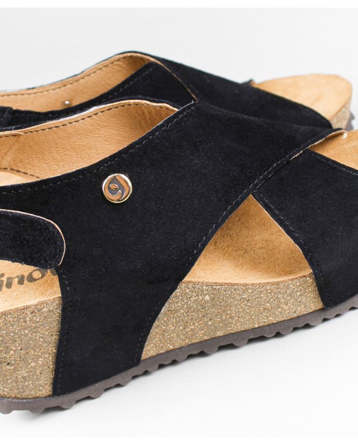 Black Sandals Ginova de Tiras Cruzadas with Anatomical Insole