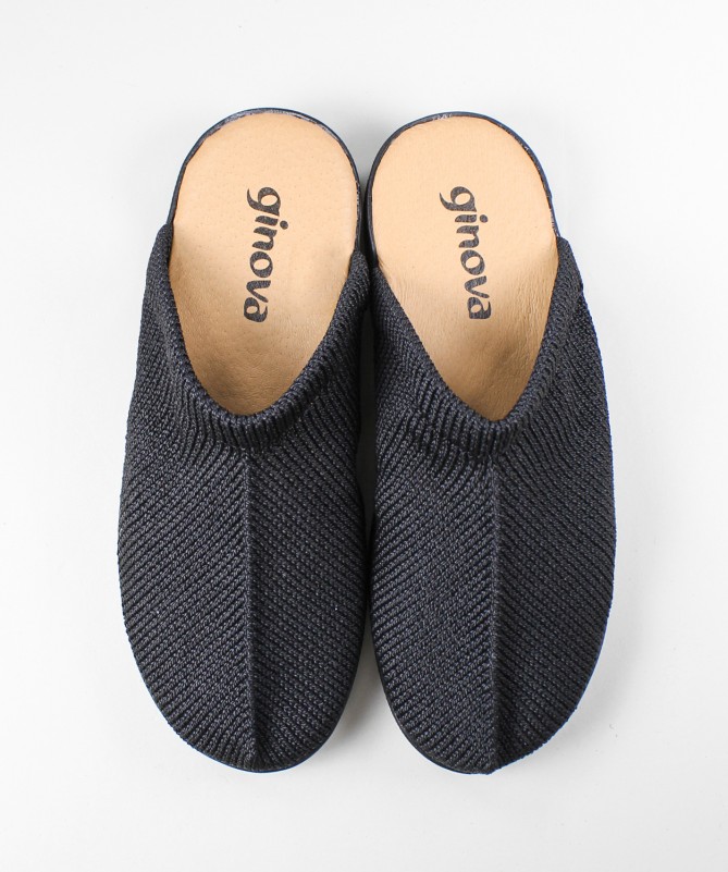 Comfort Slippers with Knitted Upper