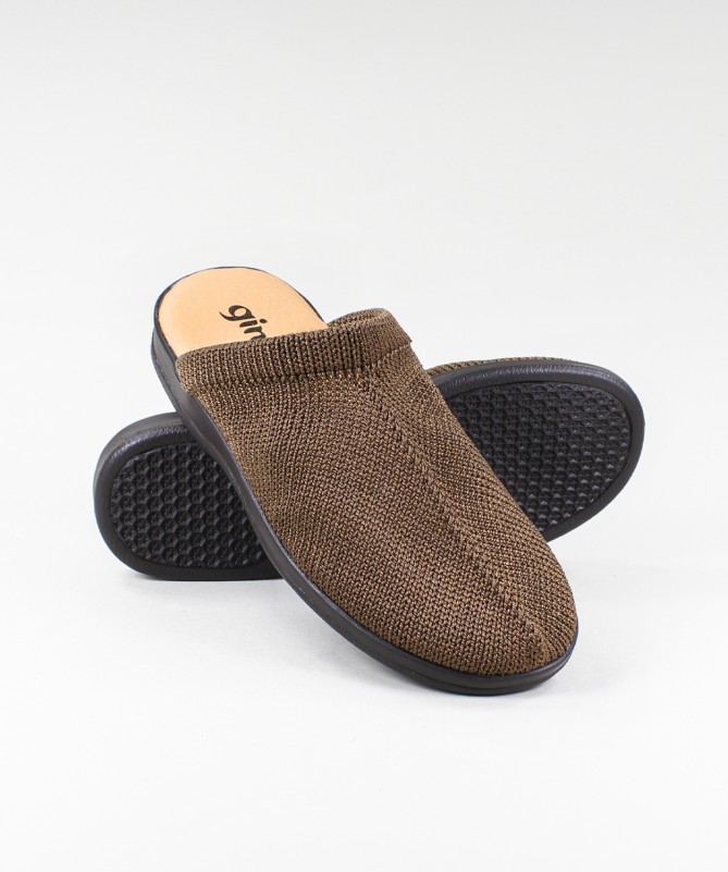 Comfort Slippers with Knitted Upper