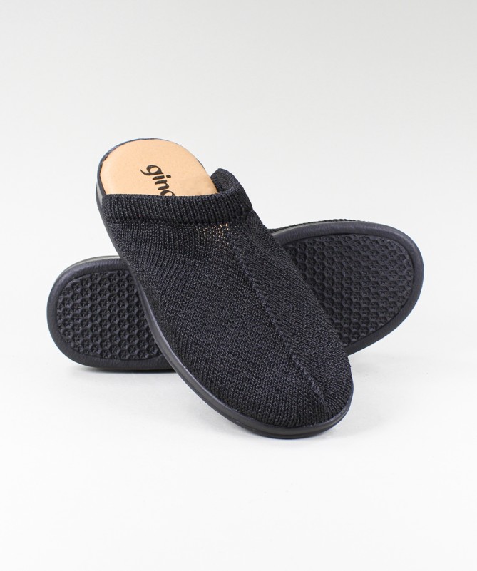 Comfort Slippers with Knitted Upper