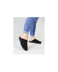 Black Comfort Slippers with Gaspea in Mesh Tricoted