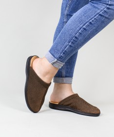 Comfort Slippers with Knitted Upper
