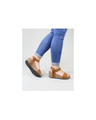 Camel de Senhora Ginova sandals with Anatomical Insole