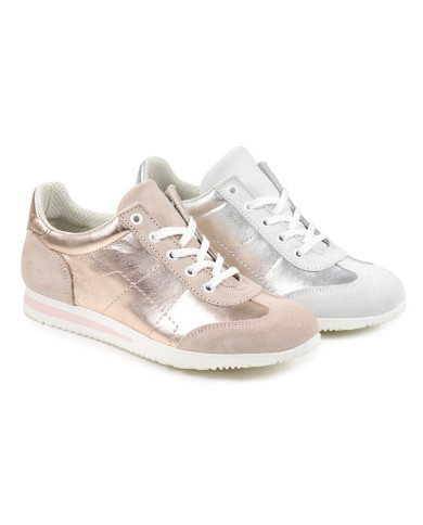 Zapatos Lady Ginova en piel metálica