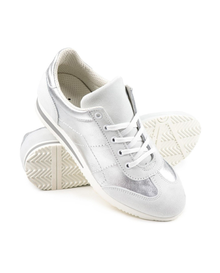 Zapatos Lady Ginova en piel metálica