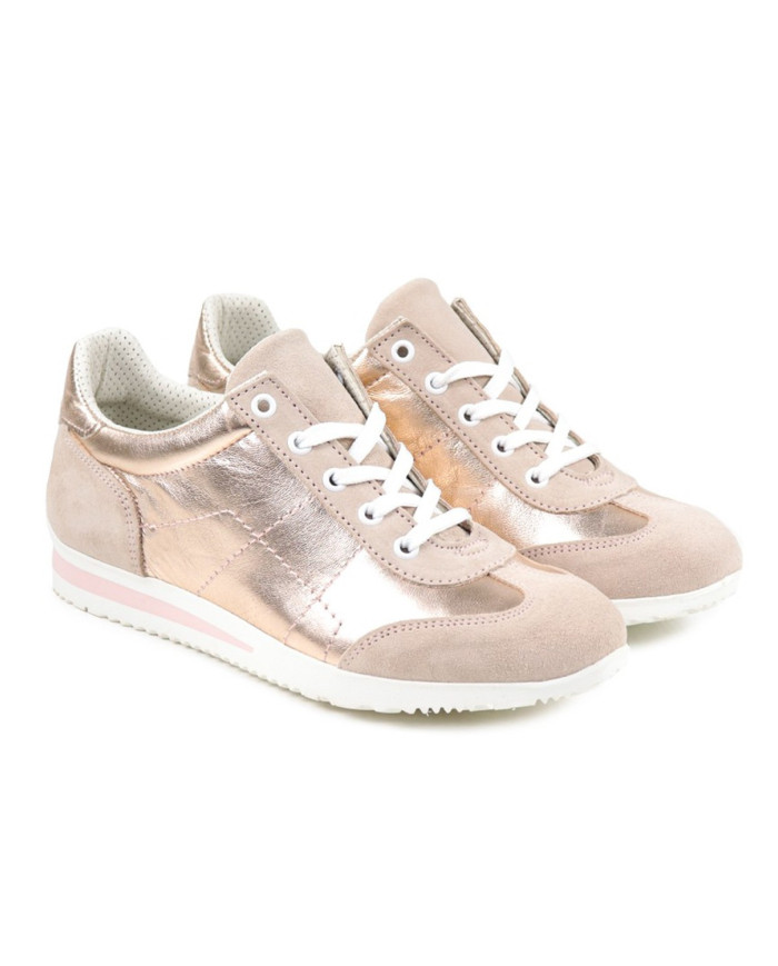 Zapatos Lady Ginova en piel metálica