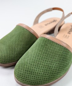 Sandálias Verdes de Senhora Ginova Perfurada