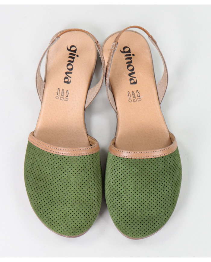 Green Sandals by Senhora Ginova Perforated