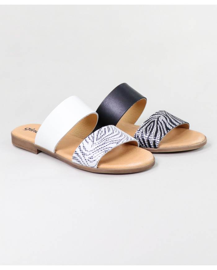 Ms. Ginova Slippers with Two Strips