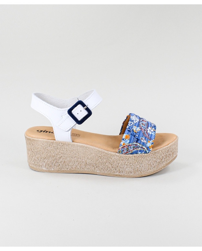 Blue and White Sandals by Ms. Ginova